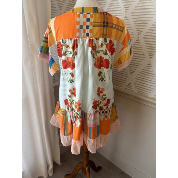 Women’s XS Mixed Print Floral Mini Dress - Picture 4 of 5